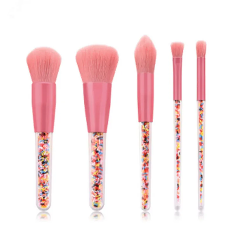 

5pcs Unicorn cryst handle particles candy makeup brushes set face powder Bloom eyeshadow brush eyes make up tool