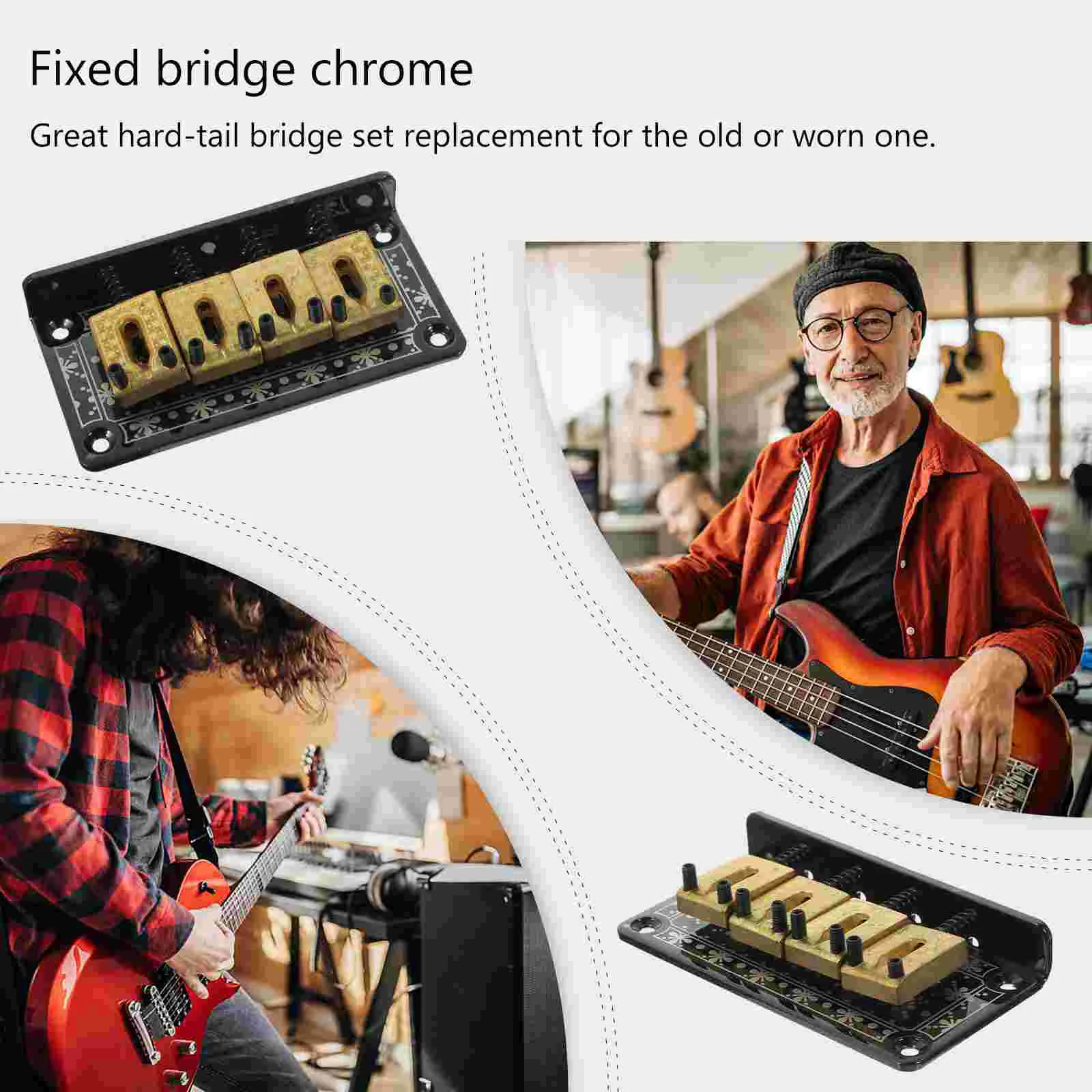 4-струнный винтажный бридж с фиксированным хвостовиком набор мостов винтами и
