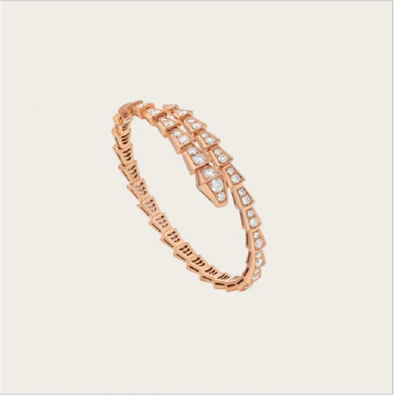 

925 silver snake head bracelet, snake shaped snake head, fully drilled open spring Snake Bracelet