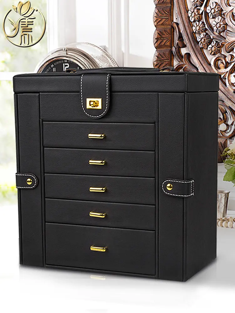 

Best Multi-functional Jewelry Box Korean Princess Jewelry Large-capacity Jewelry Storage European-style Box High-end Box Jewelry