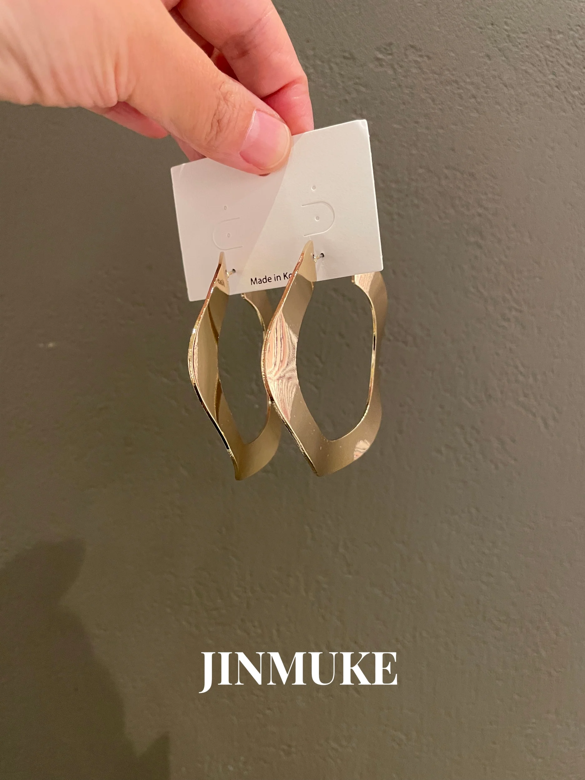 Jinmuke импортные модные серьги из Южной Кореи круглые с нерегулярным темпераментом