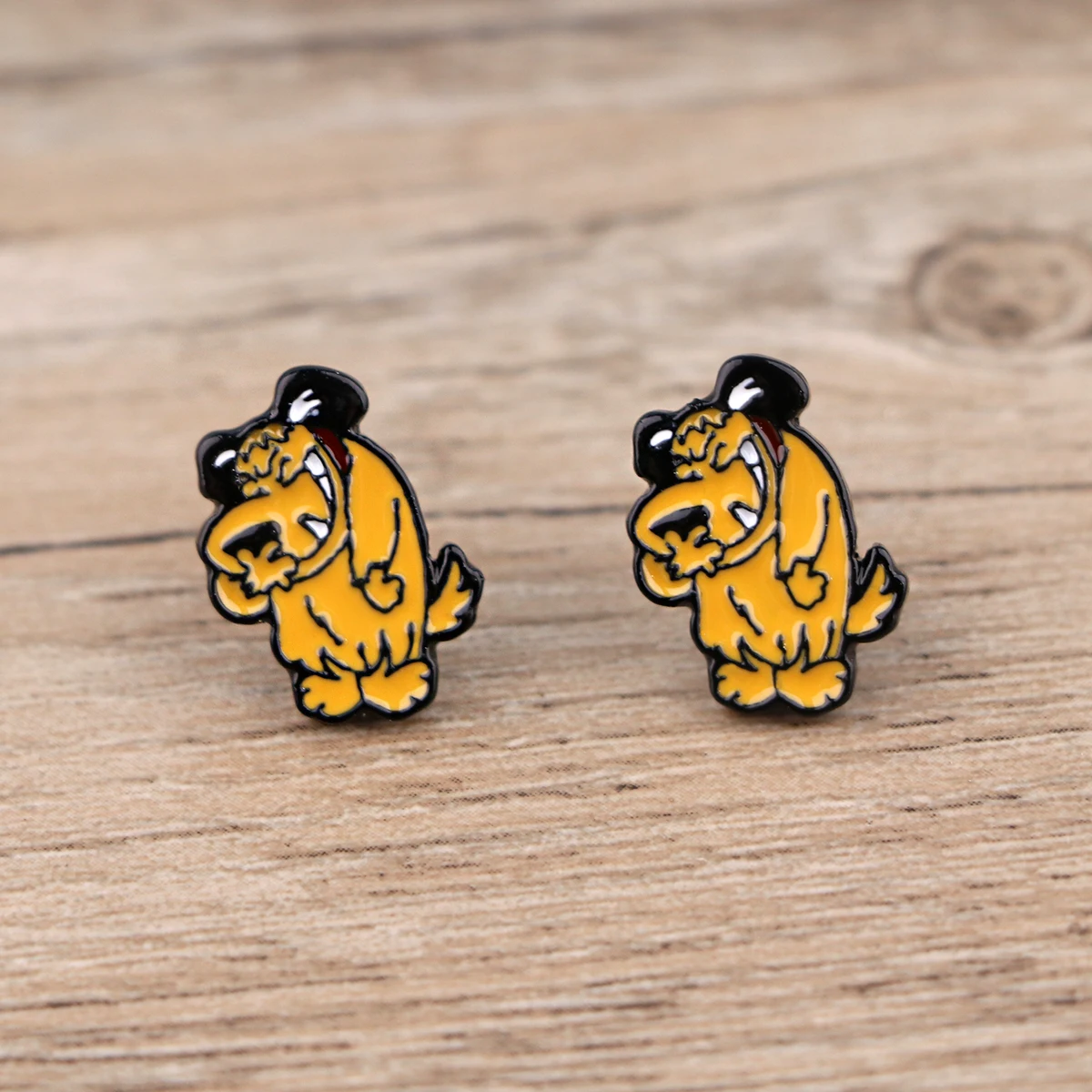 

Cute Yellow Puppy Stainless Steel Piercing Ear Stud Earrings For Womans Enamel Jewelry Earrings Unusual Decorations Girls Gifts