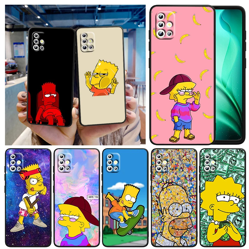 

The Simpson Boy Family For Samsung A73 A72 A71 A54 A53 A52 A51 A42 A33 A32 A23 A22 A21S A13 A04 A03 5G Black Phone Case