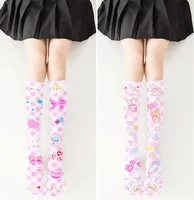 cute rabbit strawberry calf stockings cartoon cat paw print women sexy mid tube silk socks girl lolita cosplay nylon stockings