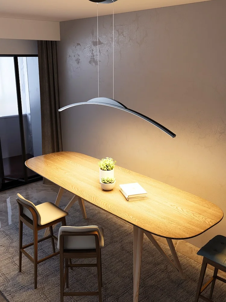 Designerski żyrandol pokojowy, prosty, nowoczesny skandynawski, stół do jadalni, stolik barowy, minimalistyczna lampa led, długie lampy wiszące do biura 6 Designerski żyrandol pokojowy, prosty, nowoczesny skandynawski, stół do jadalni, stolik barowy, minimalistyczna lampa led, długie lampy wiszące do biura 6