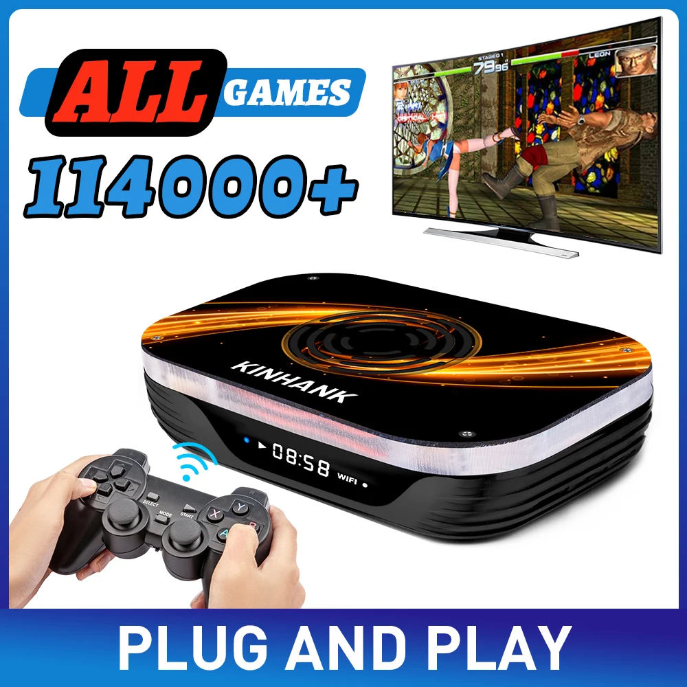 Ретро игровая консоль KINHANK X3 Plus с 114000 + играми 60 эмуляторами для PS1/PSP/DC/N64/MAME 4K