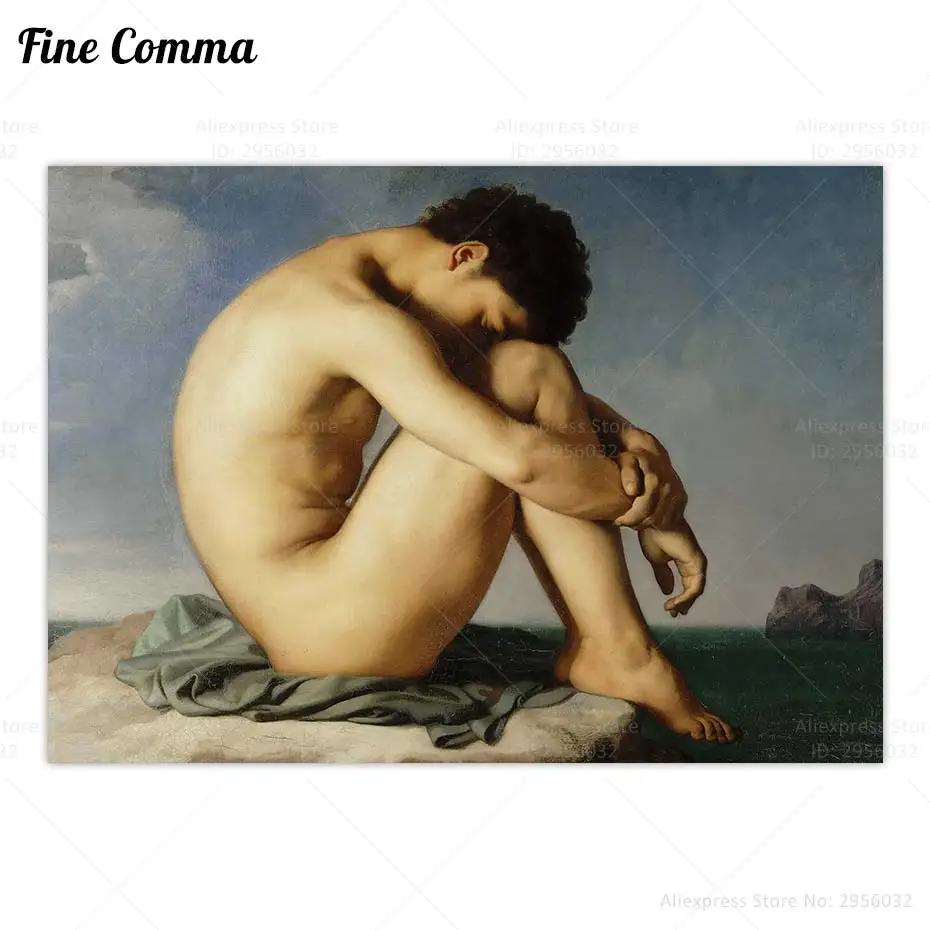 Винтажный постер The Youth сидящий на море гипполит фланкрин картина маслом под