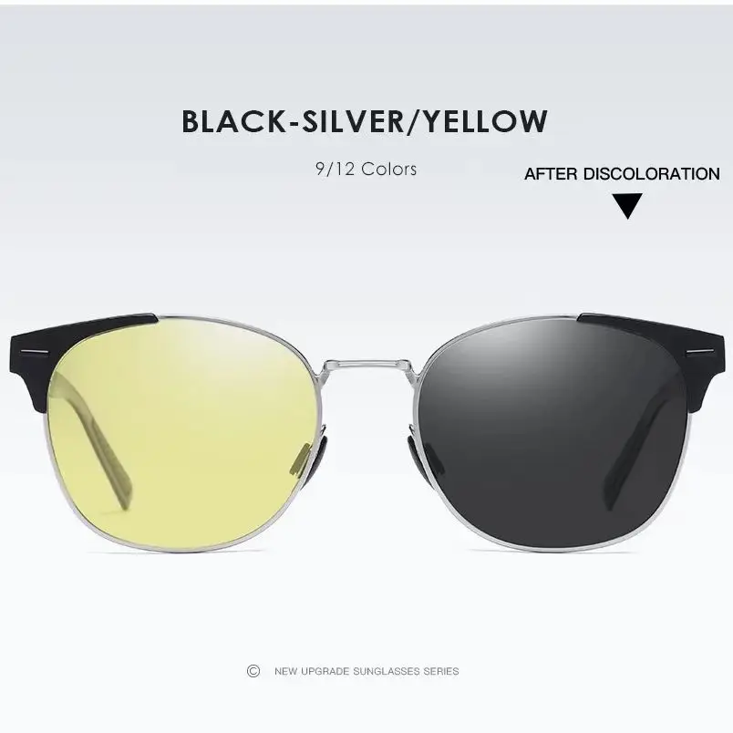 

Photochromic Sunglasses Men Polarized Driving Pilot Chameleon Vintage Sun Glasses Women Male Change Color Day Night Vision UV400