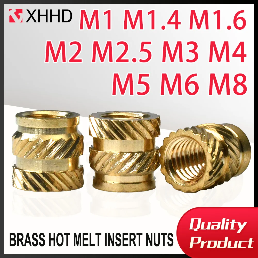 

Brass Insert Nut M1 M1.4 M1.6 M2 M2.5 M3 M4 M5 M6 M8 Knurled Thread Nutsert Hot Melt Heat Injection Molding Embedded Copper Nut