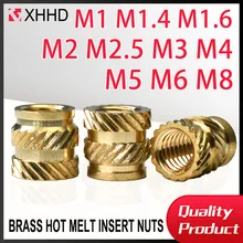 Brass Insert Nut M1 M1.4 M1.6 M2 M2.5 M3 M4 M5 M6 M8 Knurled Thread Nutsert Hot Melt Heat Injection Molding Embedded Copper Nut