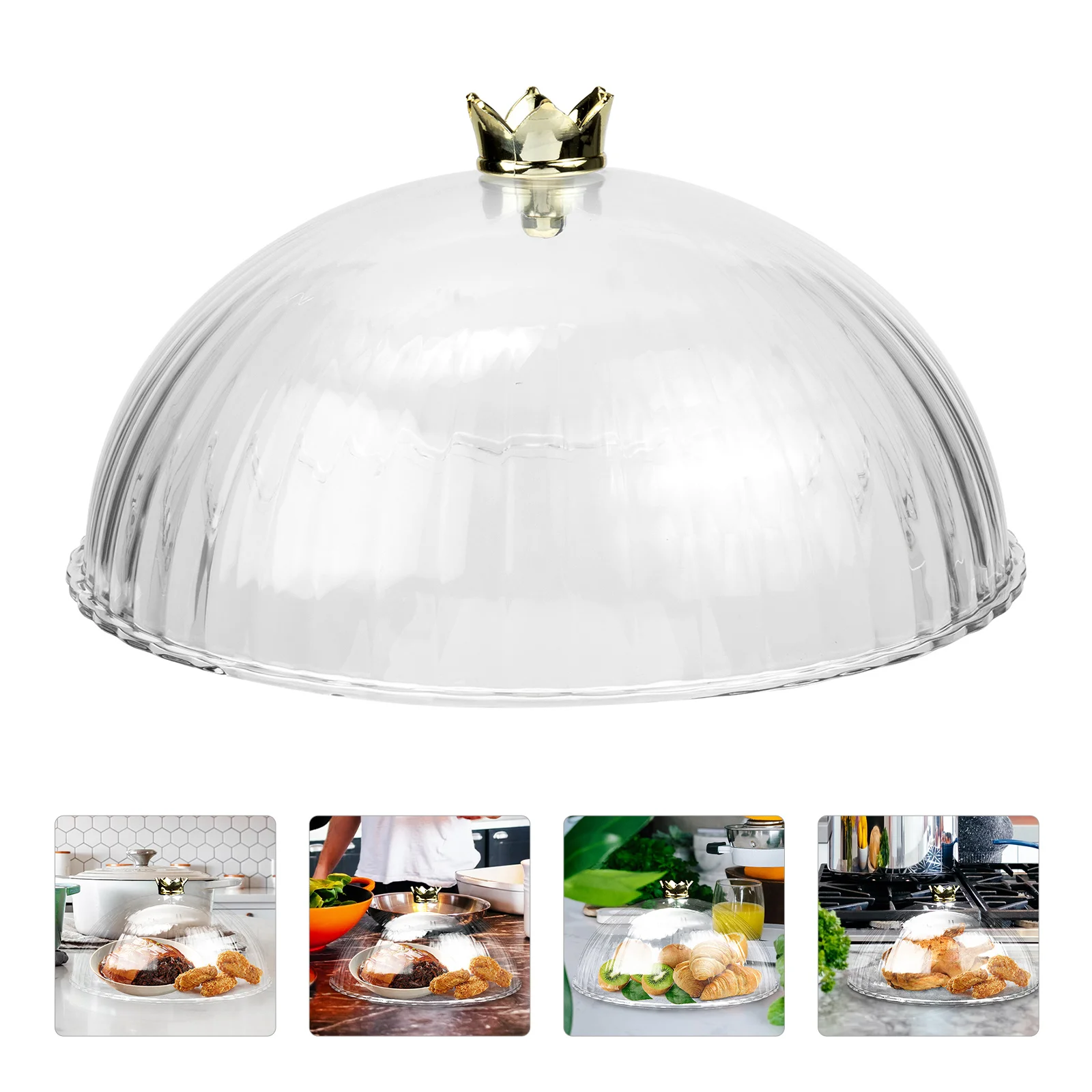 

Coverdome Cake Display Plate Covers Protector Lid Dessert Serving Cloche Splatter Flyproof Case Stand Dish Glass Vegetable