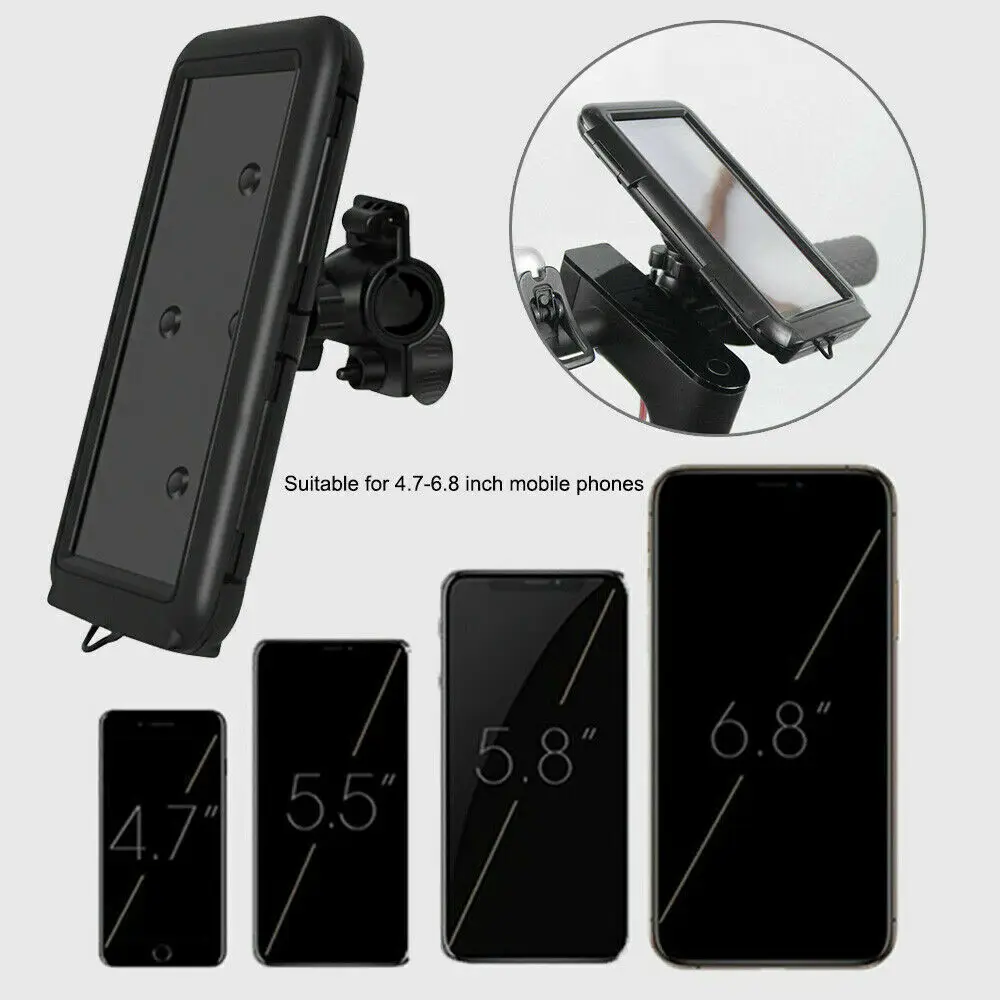 

New 360 Degrees Bicycle Motor Bike Phone Mount Holder Waterproof For All Mobile Phones Convenient to Use and Carry Black Color