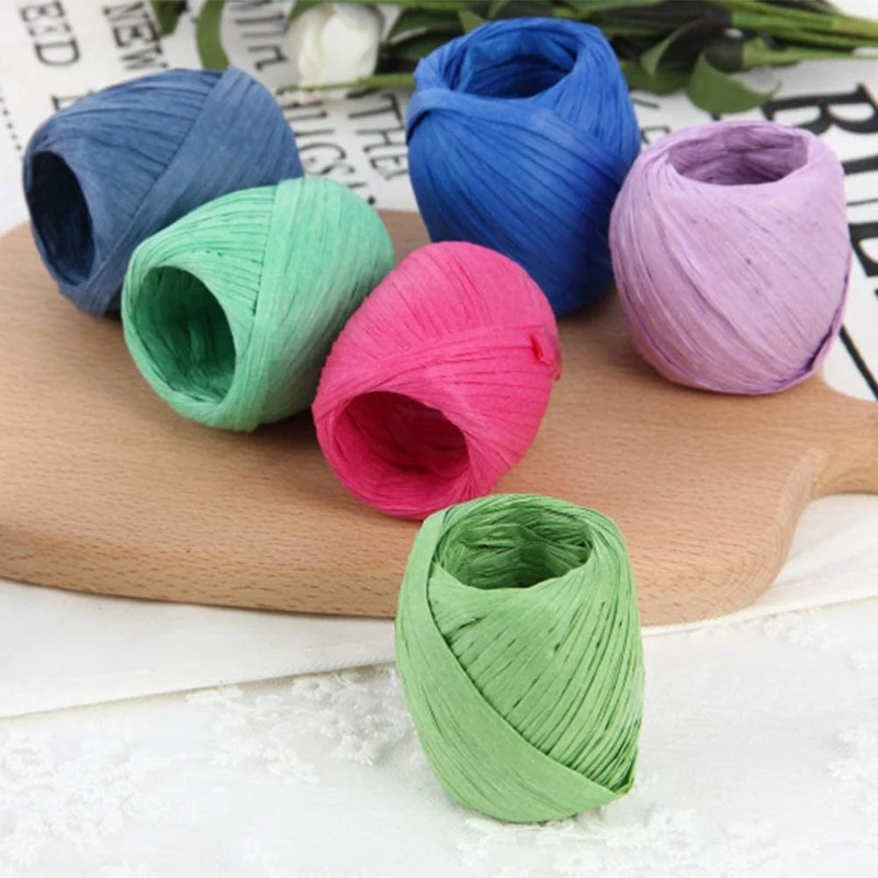 Акция! Веревка из рафии для упаковки подарков на Рождество День Святого