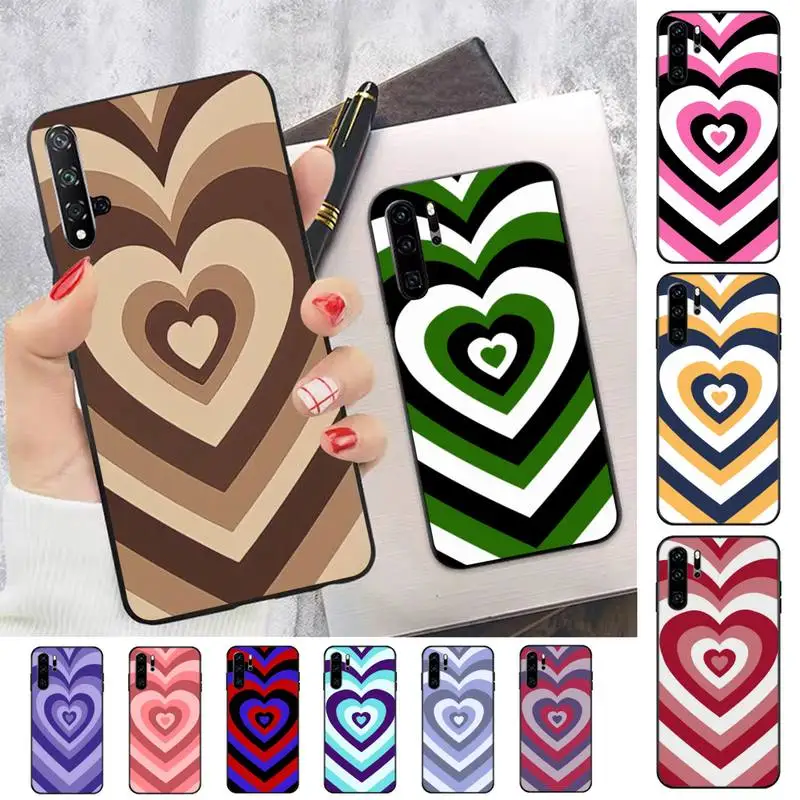 

Heart Circle Phone Case for Huawei P30 40 20 10 8 9 lite pro plus Psmart2019