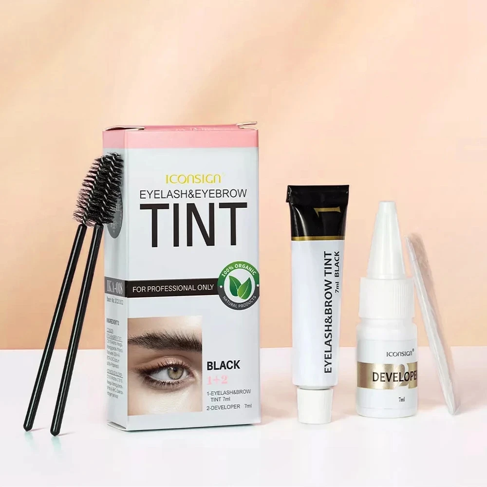 

3 Colors Eyelash & Eyebrow Dye Tint Kit Fast Tint Brow Enhancers Henna Mascara Brow Dye Gel Eyebrow Cream Permanent Makeup Tools