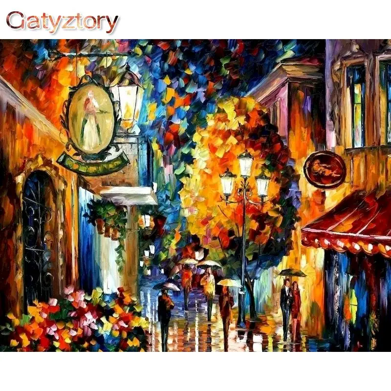 

GATYZTORY 40x50cm Acrylic Paint By Numbers Abstract Scenery Oil Painting By Numbers On Canvas Frameless DIY Landscape Home Decor