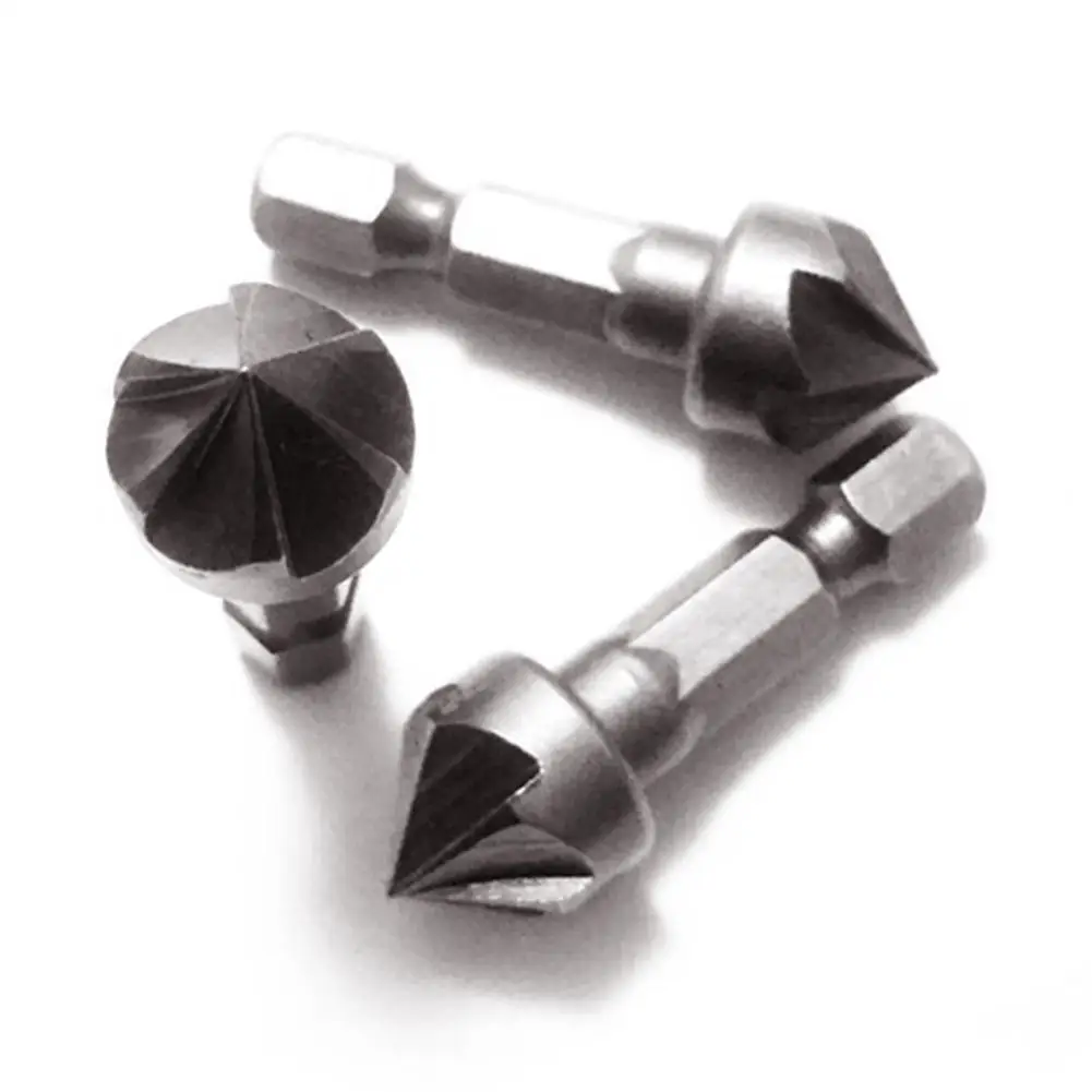 

1PC 90 Degree Countersink Drill Chamfer Bit 1/4" Hex Shank Metal Woodworking Angle Point Bevel Cutting Cutter Remove Bur Drill