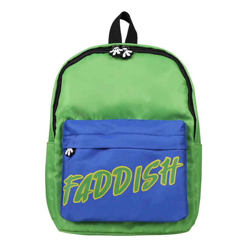 New Children Light Backpack Cool Boys Girls Letter Nylon Backpack In Kindergarten 3-6-year-old Baby Schoolbag