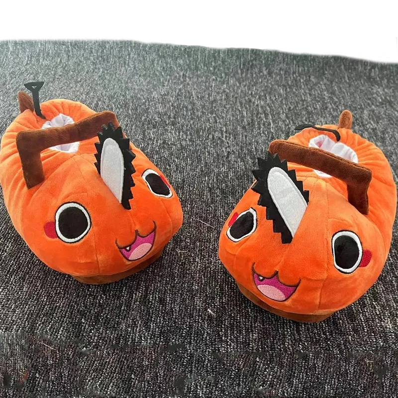 

Тапки для косплея унисекс с цепной пилой, Симпатичные плюшевые ботинки в стиле аниме, зимние теплые домашние плюшевые куклы для женщин и муж...