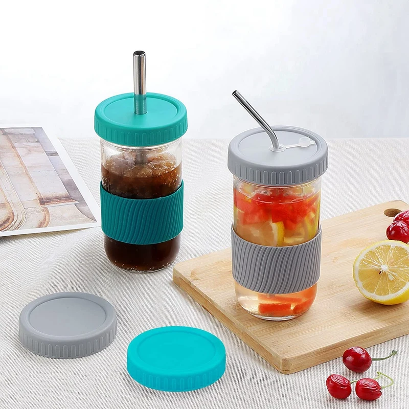 2 упаковки многоразовые чашки для смузи 22 унции чайные Boba крышки с широким
