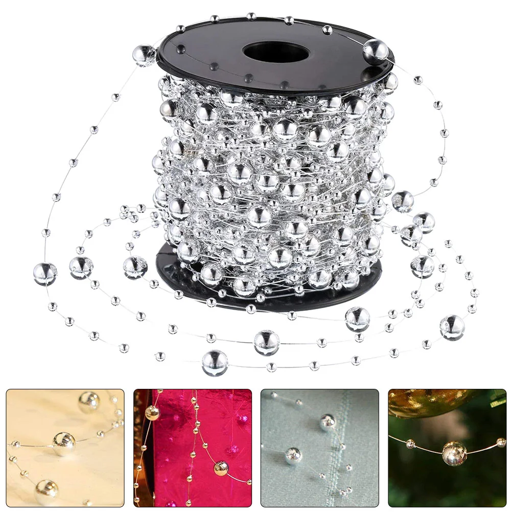 

Beads Pearl Chain Garland Christmas Bead Strands Tree Strandartificial Diy Crafts Faux Wreath String Decor Jewelryline Trim Roll