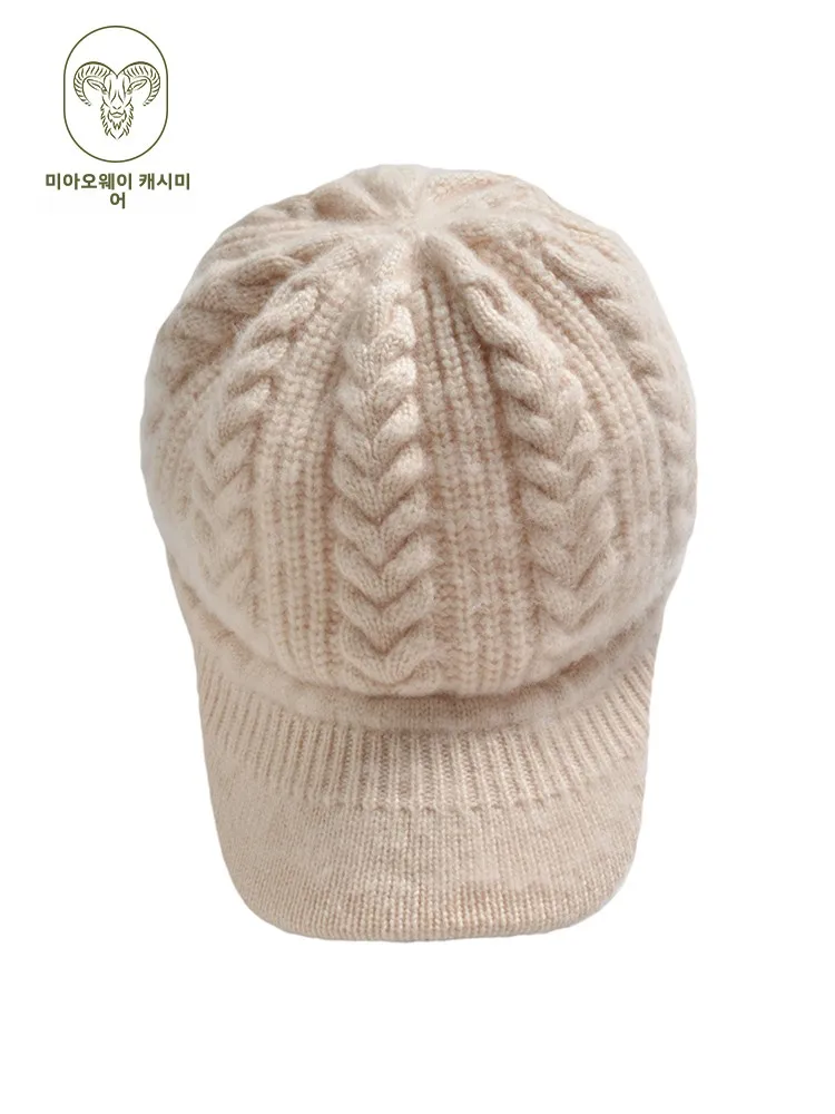 2024 осенне-зимняя новая женская шляпа с полями из % чистого кашемира повседневная