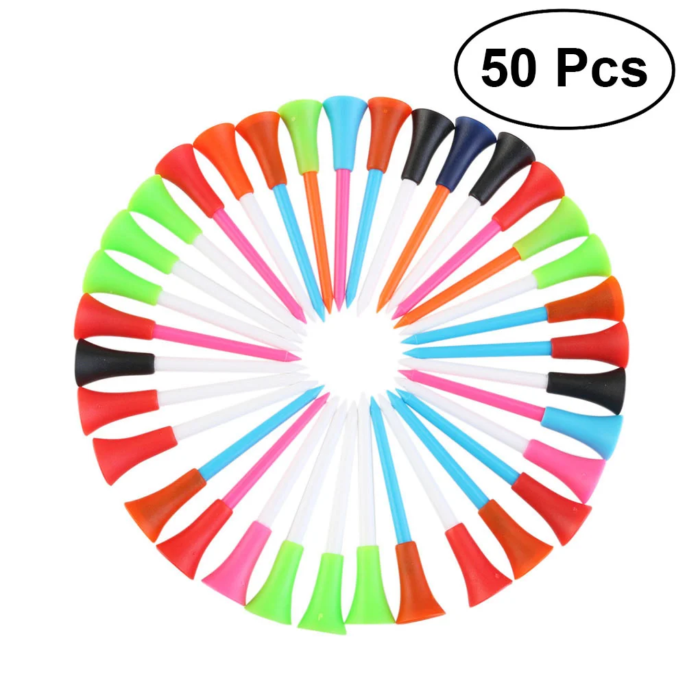 

50pcs/Set 83mm Tees Plastic Nails Outdoor Sports Tees Training Equipment Supplies Accessories For Golfer