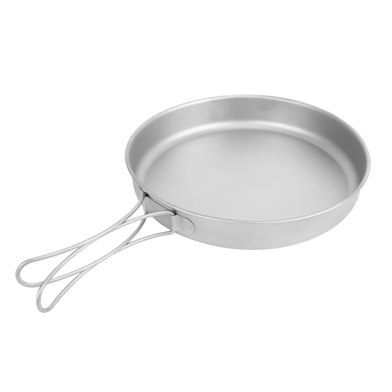 

ELOS-Outdoor Ultralight Titanium Frypan Camping Hiking Picnic Cooking Frying Pan Titanium Pan Utensils Hiking Picnic Cooking Pic