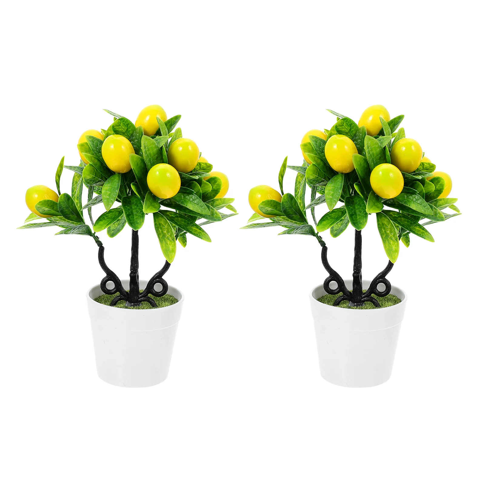 

Small Lemon Tree in Pot Faux Potted Lemon Fruit Lemon Tree Planter Potted Citrus Tree Bonsai Fake Green Pot