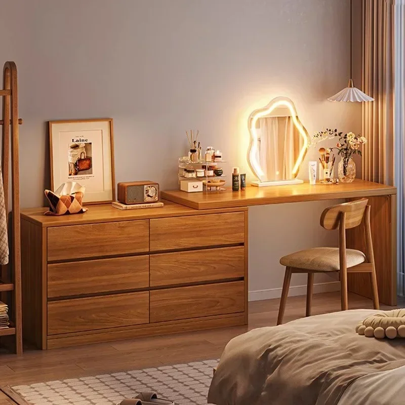 Роскошный светодиодный органайзер для туалетного столика деревянное зеркало