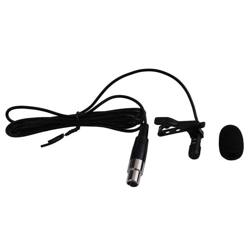 

Black Lavalier Lapel Clip Microphone Mic 4-PIN Mini XLR TA4F For Shure Wireless Lapel SL-101s Flat Smooth Frequency Response