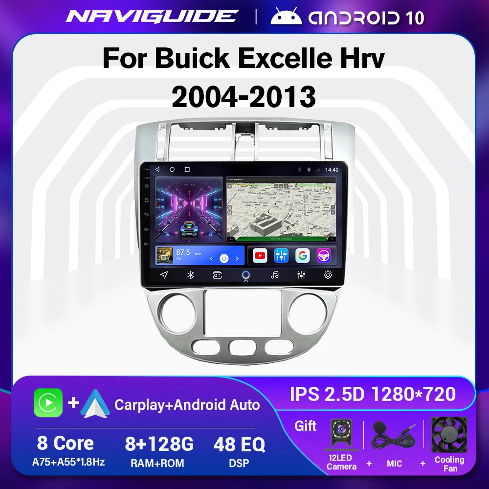 

NAVIGUIDE 2DIN Car Radio For Buick Excelle Hrv 2004-2013 Chevrolet Lacetti J200 Android 10 Auto Radio Bluetooth Player Headunit
