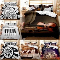3d duvet cover set musical instrument bedding set and pillowcases piano keyboard design bedding set