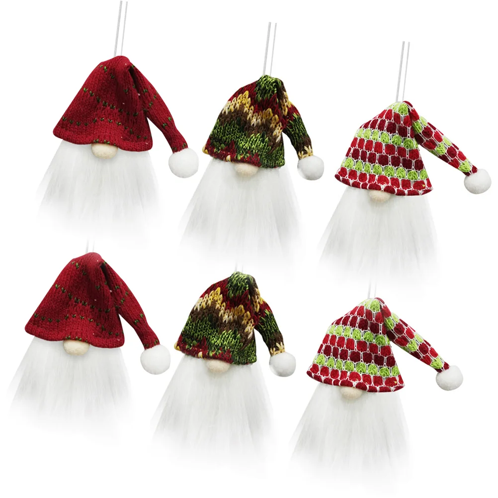 

6pcs Hanging Gnome Funny Interesting Christmas Pendant for Party Inside Home