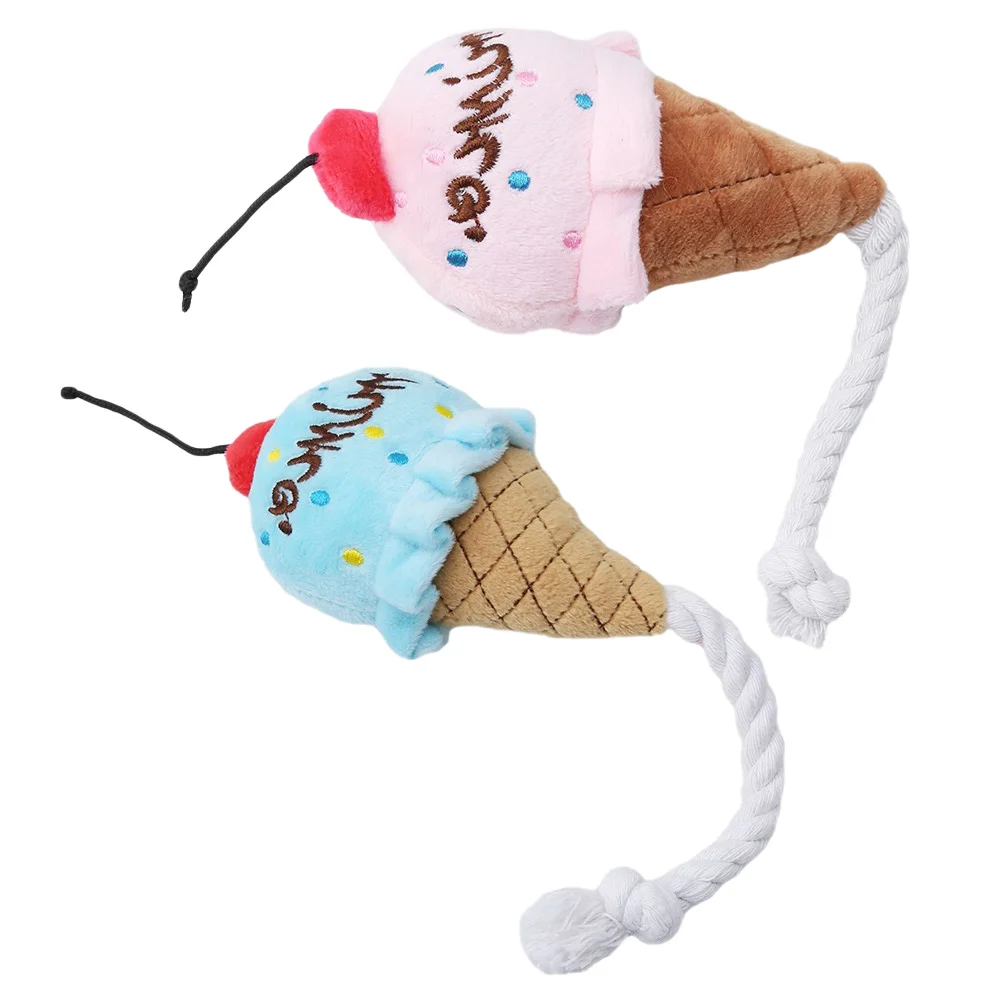 2 шт. игрушка-мороженое синяя и розовая плюшевая собака для мягких домашних