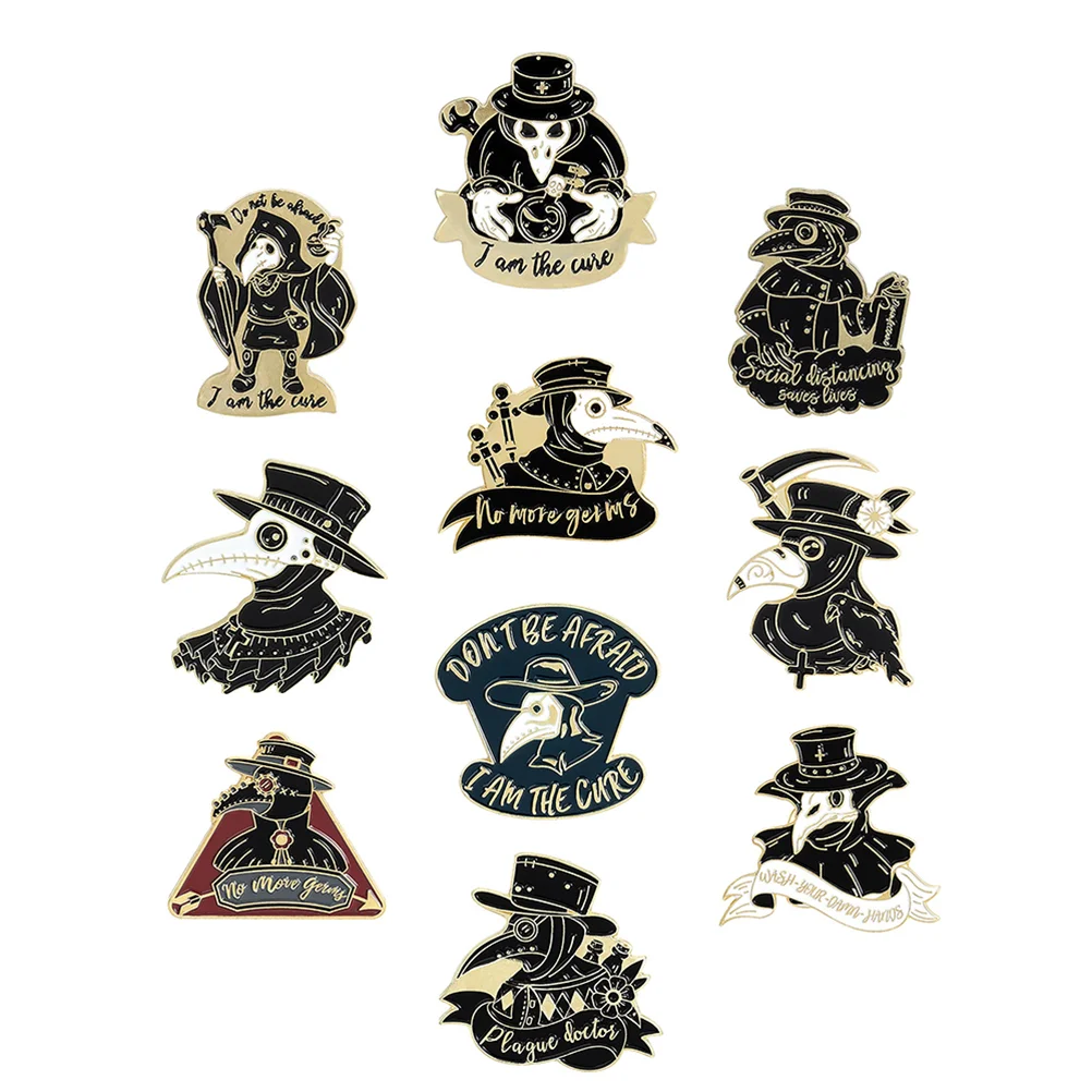 10 шт. брошь для рюкзака доктор чумы булавка из сплава фиксирующий значок модный
