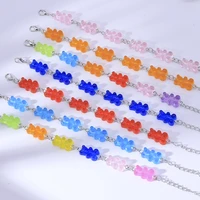 fashion candy color mini gummy bears bracelets bangles for women 12 style summer kids party jewelry cute bear diy trinket
