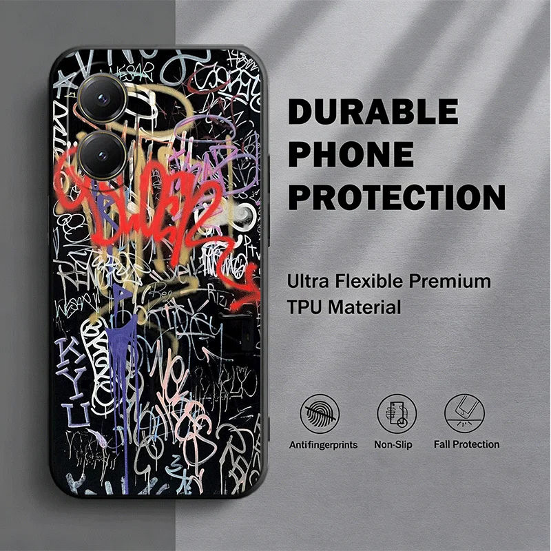 Чехол для телефона с граффити-дизайном для Xiaomi Poco X7 X8 Pro Max M8 M7 F8 X6 X5 X3 M7 M6 F7 Redmi 15C 15 14C 13C 15T 17T с узором Co (art.: 3920db90ca5dc) - 3920db90ca5dc