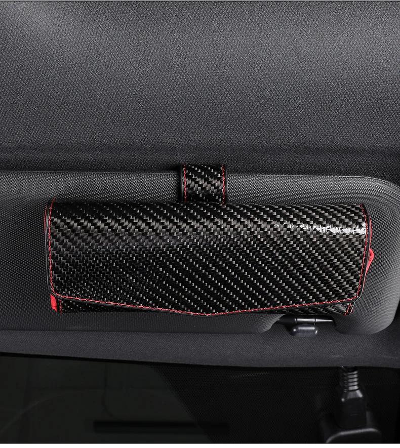 Автомобильная задняя коробка для очков из углеродного волокна держатель