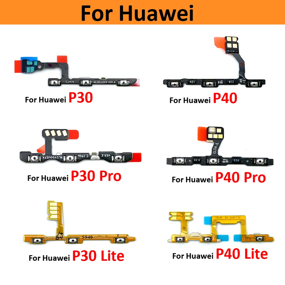 

10 Pcs Power on/Off Switch Button Side Key Volume Up Down Flex Cable For Huawei P30 P10 P20 Pro P40 Lite E 5G