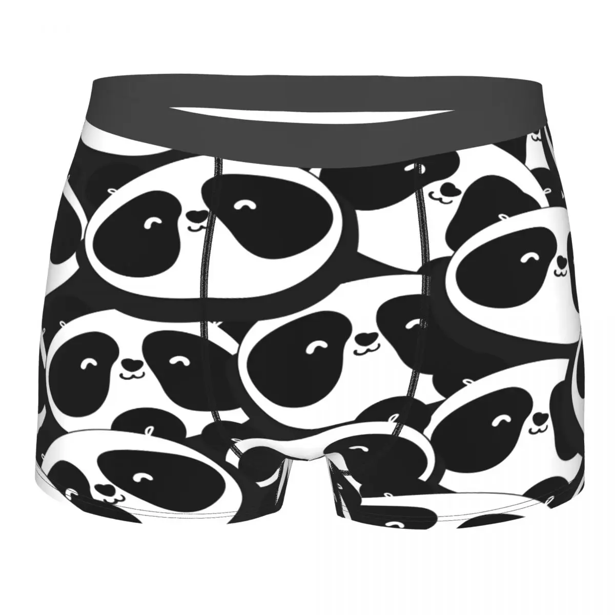 

Panda Mens Panties Underpants Boxers Underwear Black and White Panda Heads Sexy Male Shorts Boxershorts Men Polyester Print