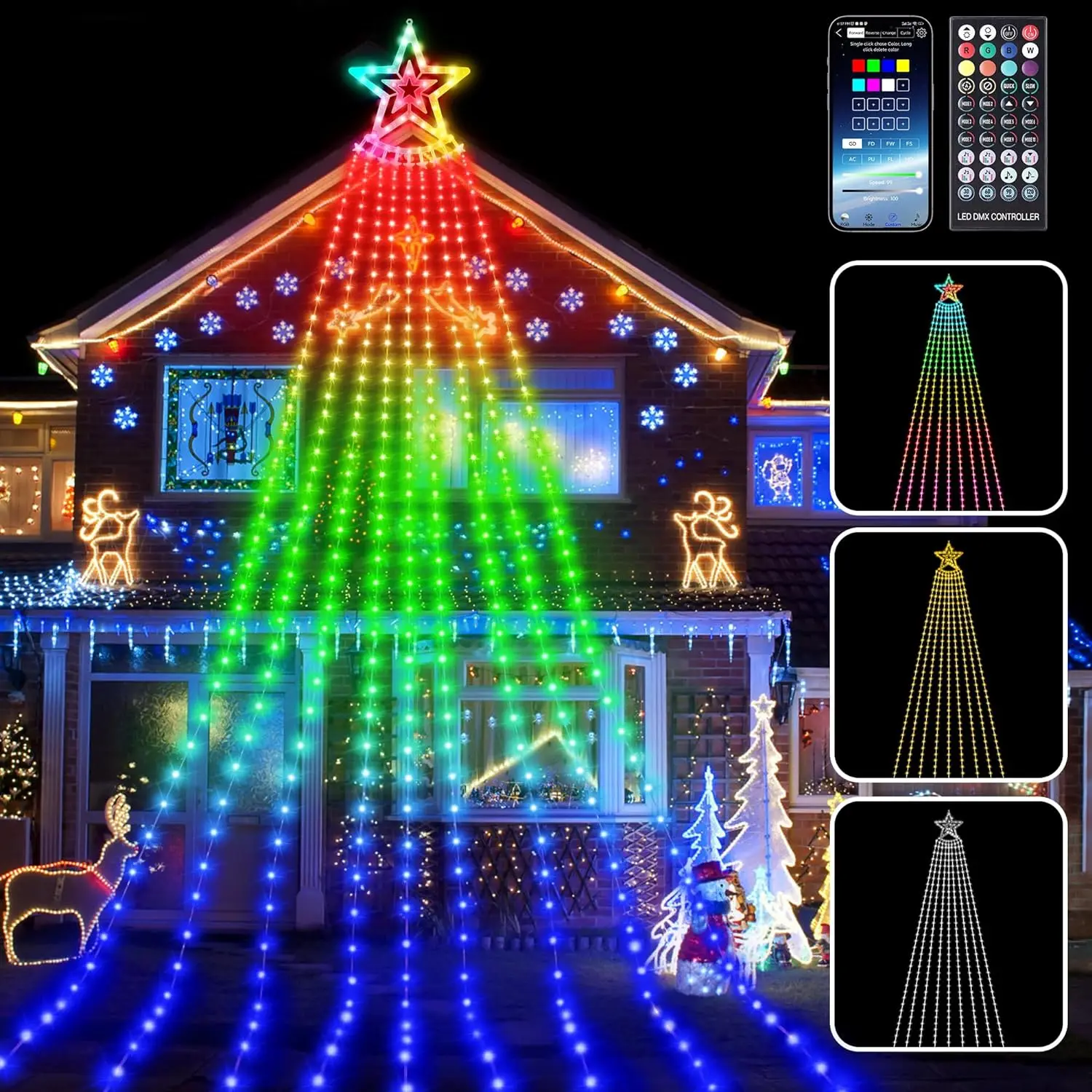 

Christmas Tree Lights Smart APP Remote Control RGB USB LED String Lights for Bedroom Christmas Navidad Wedding Party Decoration