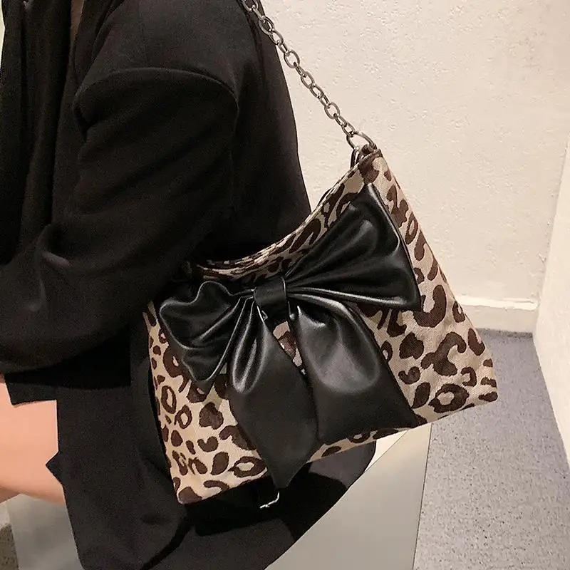 

High-quality bag women's large-capacity shoulder bag 2021 new fashion broadband messenger bag bow chain shoulder tote bag