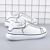 hand painted white shoes 2022 new national style mens and womens height increasing insole trendy sports casual borad shoes