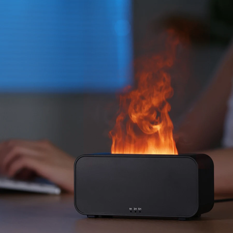 Портативный Диффузор Для Ароматерапии С Красочным Светодиодным Пламенем