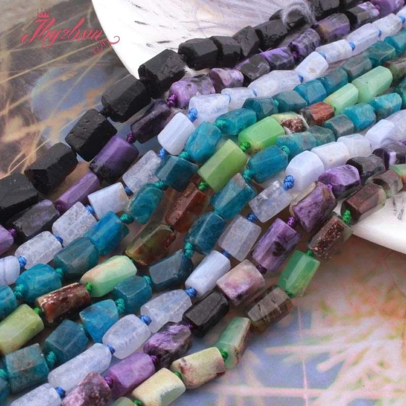 

6x9mm Column Tube Faceted Apatite Charoite Natural Stone Spacer Beads for Needlework DIY Accessories Charms Jewelry Making 15"
