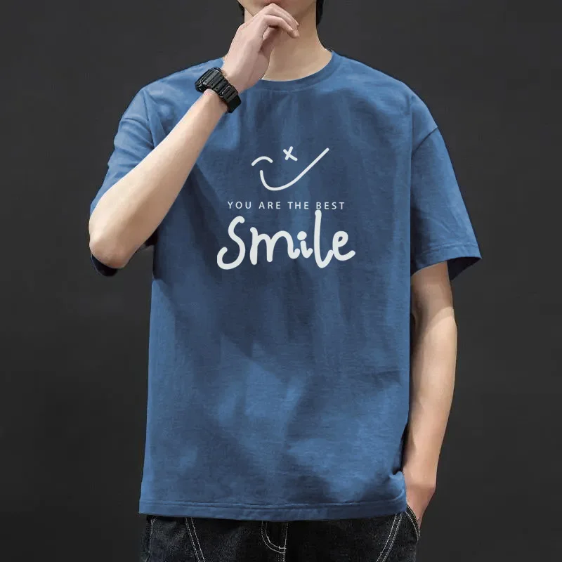 

Футболка мужская с круглым вырезом, топ с коротким рукавом, Повседневная рубашка с принтом, уличный пуловер, одежда на лето