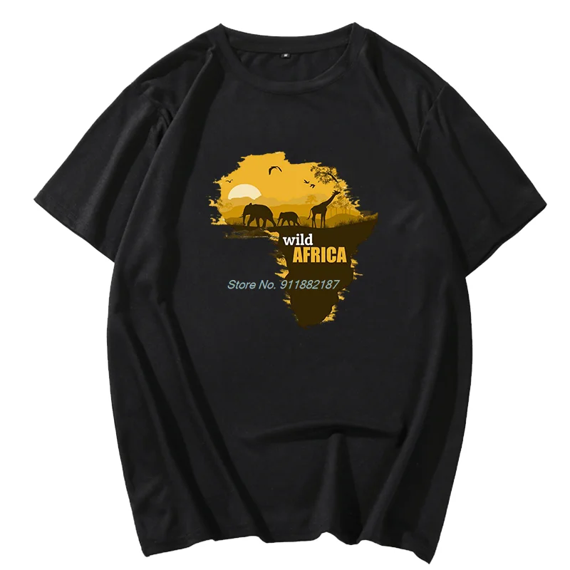 

Футболка унисекс с графическим принтом Африканской карты, милая черно-белая уличная одежда в стиле оверсайз, в стиле Харадзюку, лето