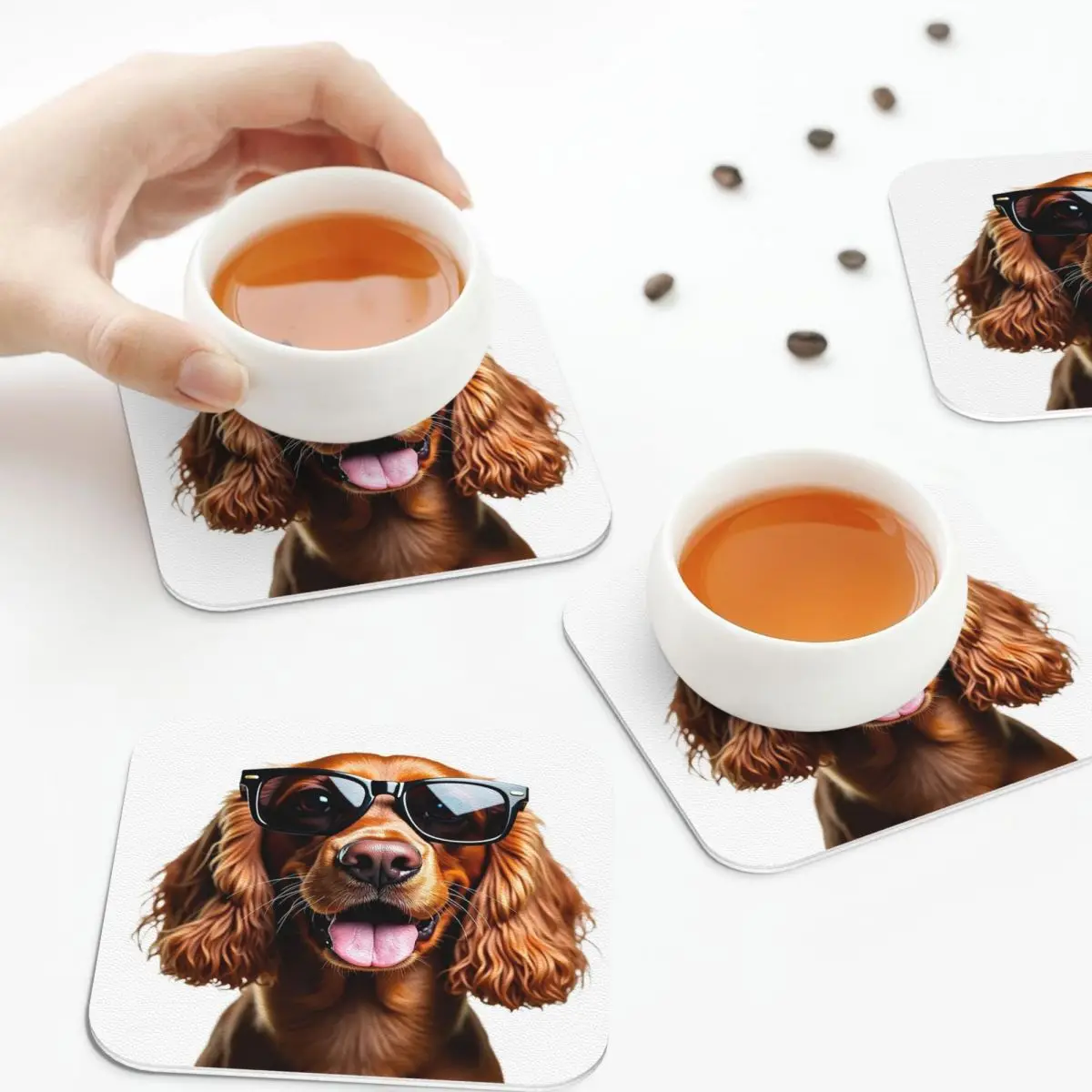 Забавные крутые кокер-спаниель в солнцезащитные очки подставки кухонные