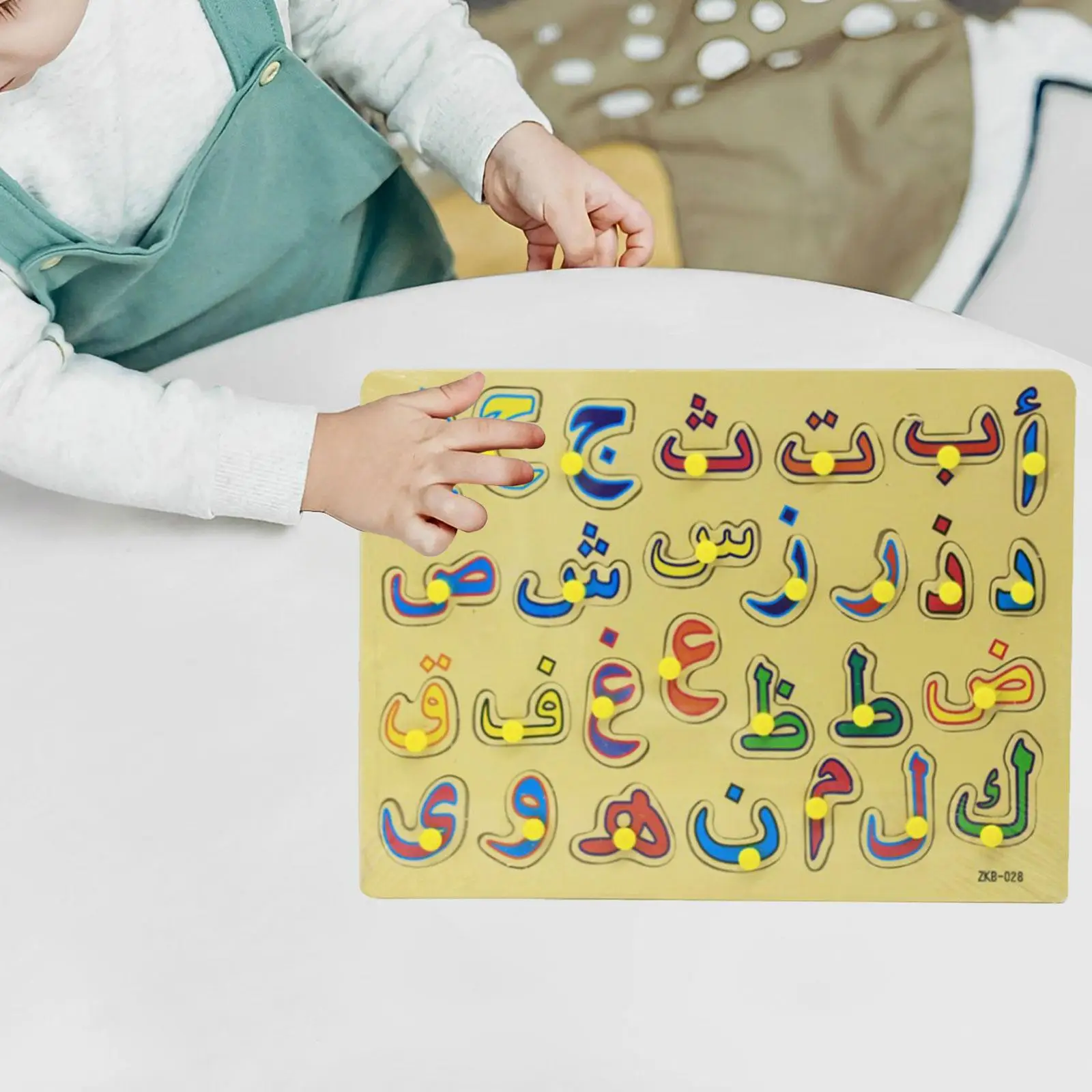 

Arabic Alphabet Words Teaching Aids Multicolor Balance Hand Eye Arabic Puzzle Board for Party Birthday Kids Household Baby